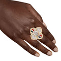 Striped Blossoms: Luxury Ring