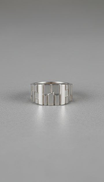 Platinum Architectural Signet Ring