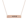 Rose Gold Ribbon HOPE Plate Necklace