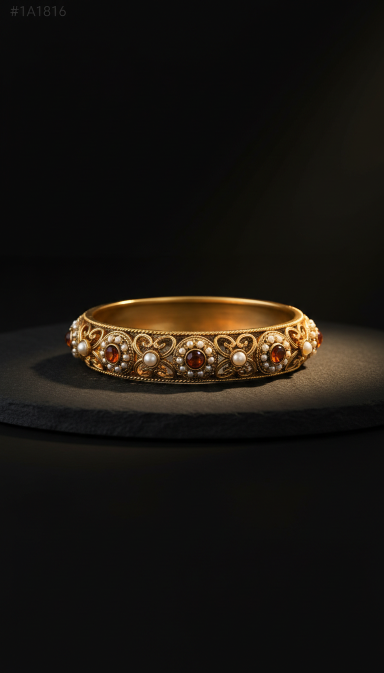 Gilded Brass Bangle Bracelet