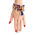 Blue Glass Bead Love Charm Bracelets