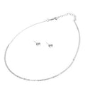 Clear Stoned Simple Necklace Set