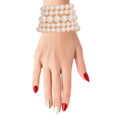 Pearl Harmony: Cream Stretch 5 Bracelet Ensemble