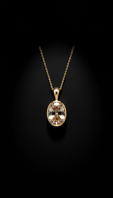 Champagne-Hued Gemstone Pendant Necklace