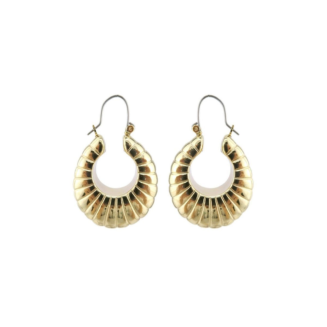 Gold Metal Croissant Hoops