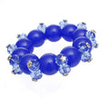 Beaded Royal Blue Ball and Faceted Bracelet