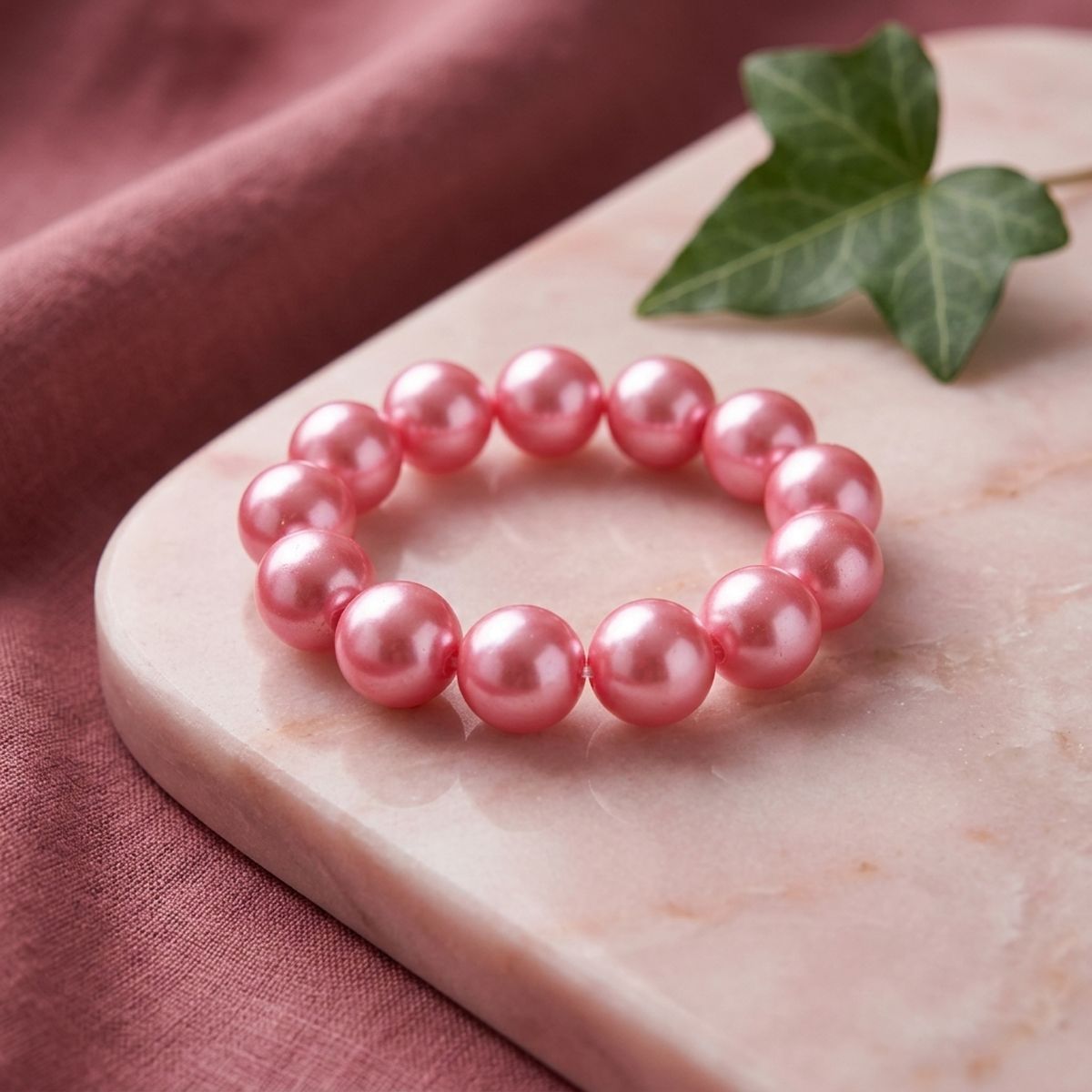 Pink Bubble Gum Pearl Bracelet