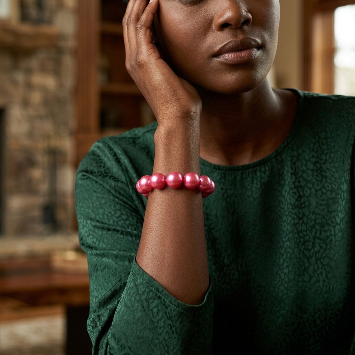 Pink Bubble Gum Pearl Bracelet