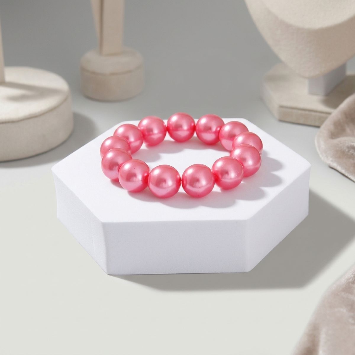 Pink Bubble Gum Pearl Bracelet