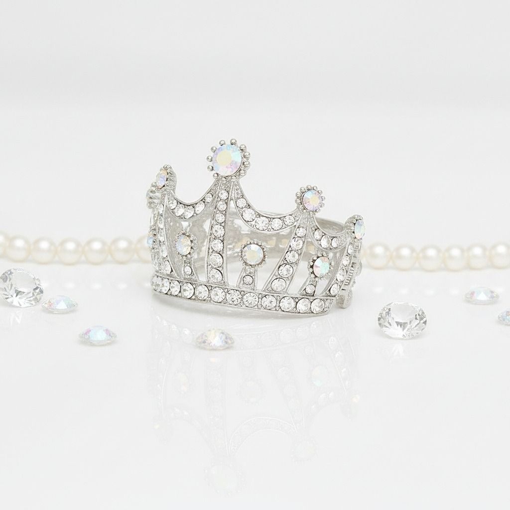 Cuff Royalty Silver Crown Luxe Crystal Bracelet