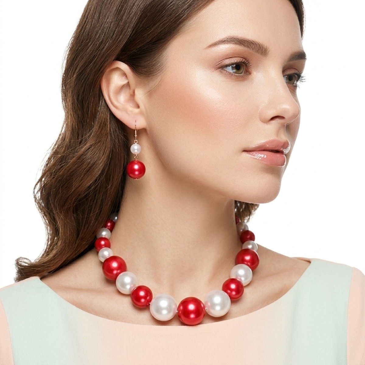 Red and White Jumbo Bubble Gum Pearls