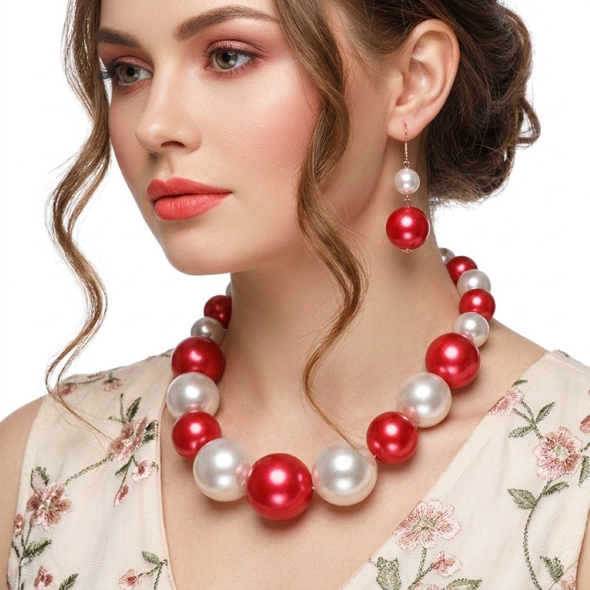 Red and White Jumbo Bubble Gum Pearls