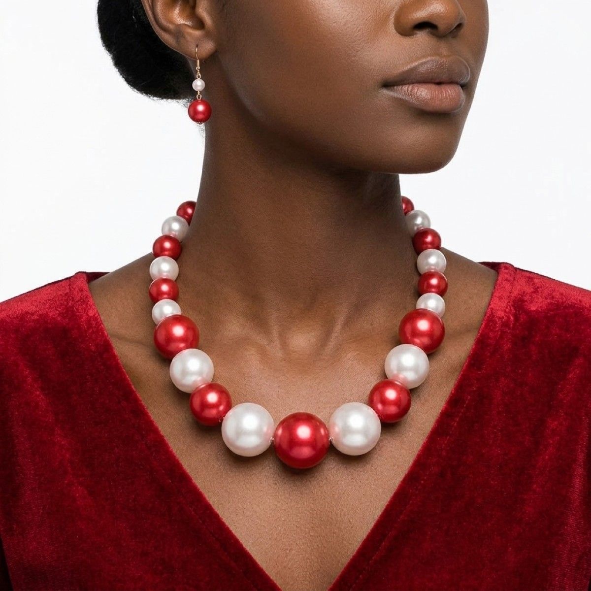 Red and White Jumbo Bubble Gum Pearls