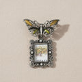 Brooch Antique Butterfly Square Picture Frame Pin
