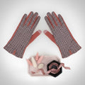Pink Mauve Cross Wavy Touchscreen Winter Gloves
