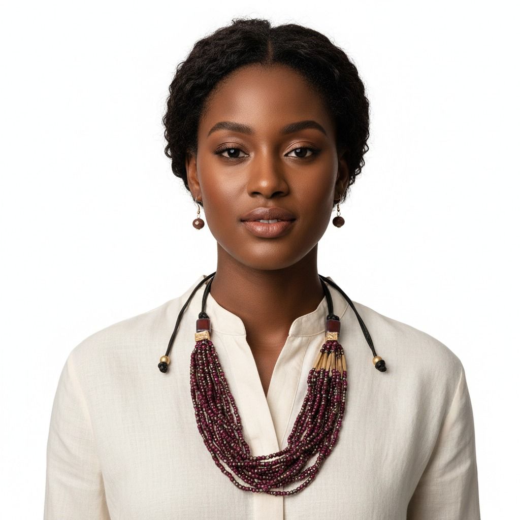 Purple Bead and Cord Set