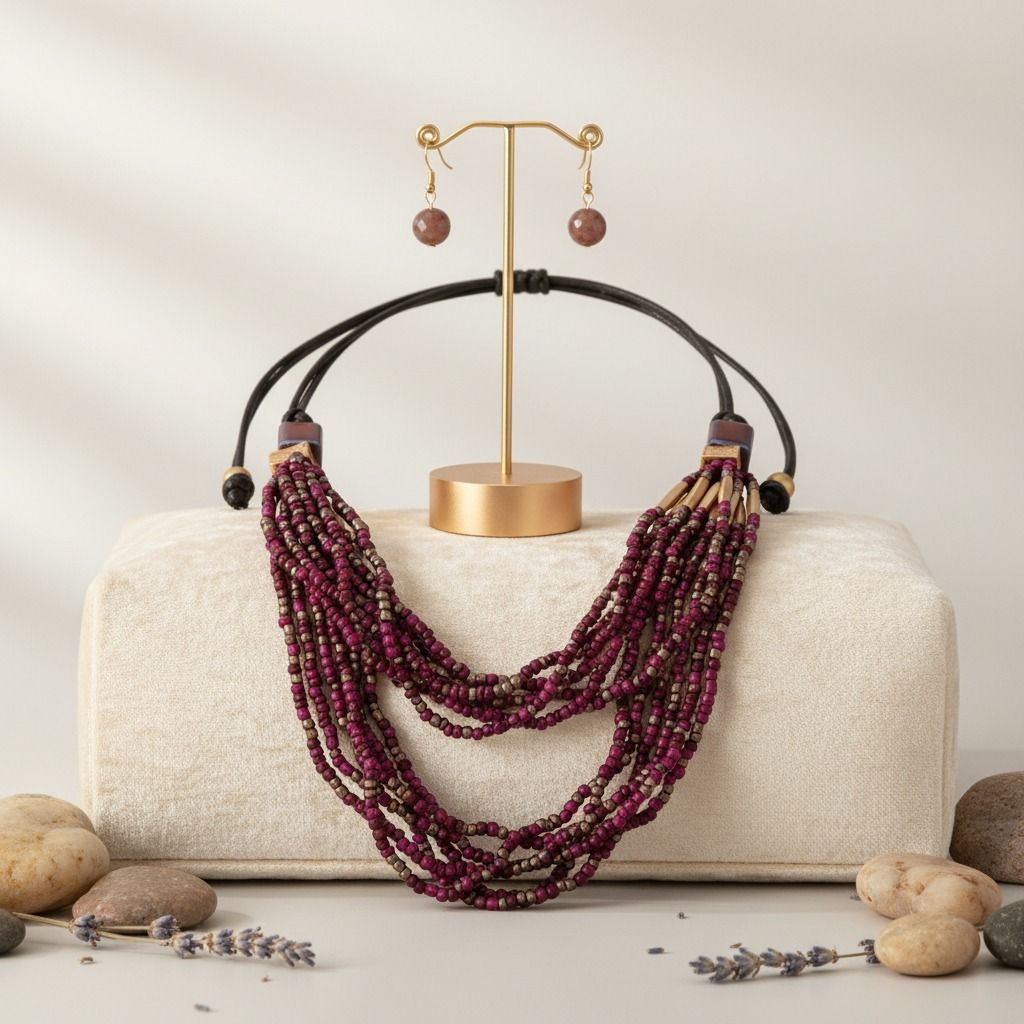 Purple Bead and Cord Set