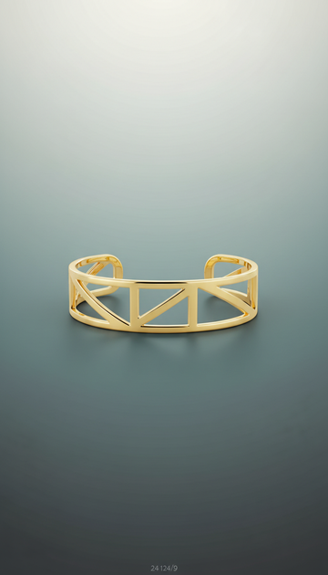 City Gold Geometric Cuff Bracelet