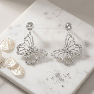 Dangle XL Silver Glam Butterfly Post Earrings