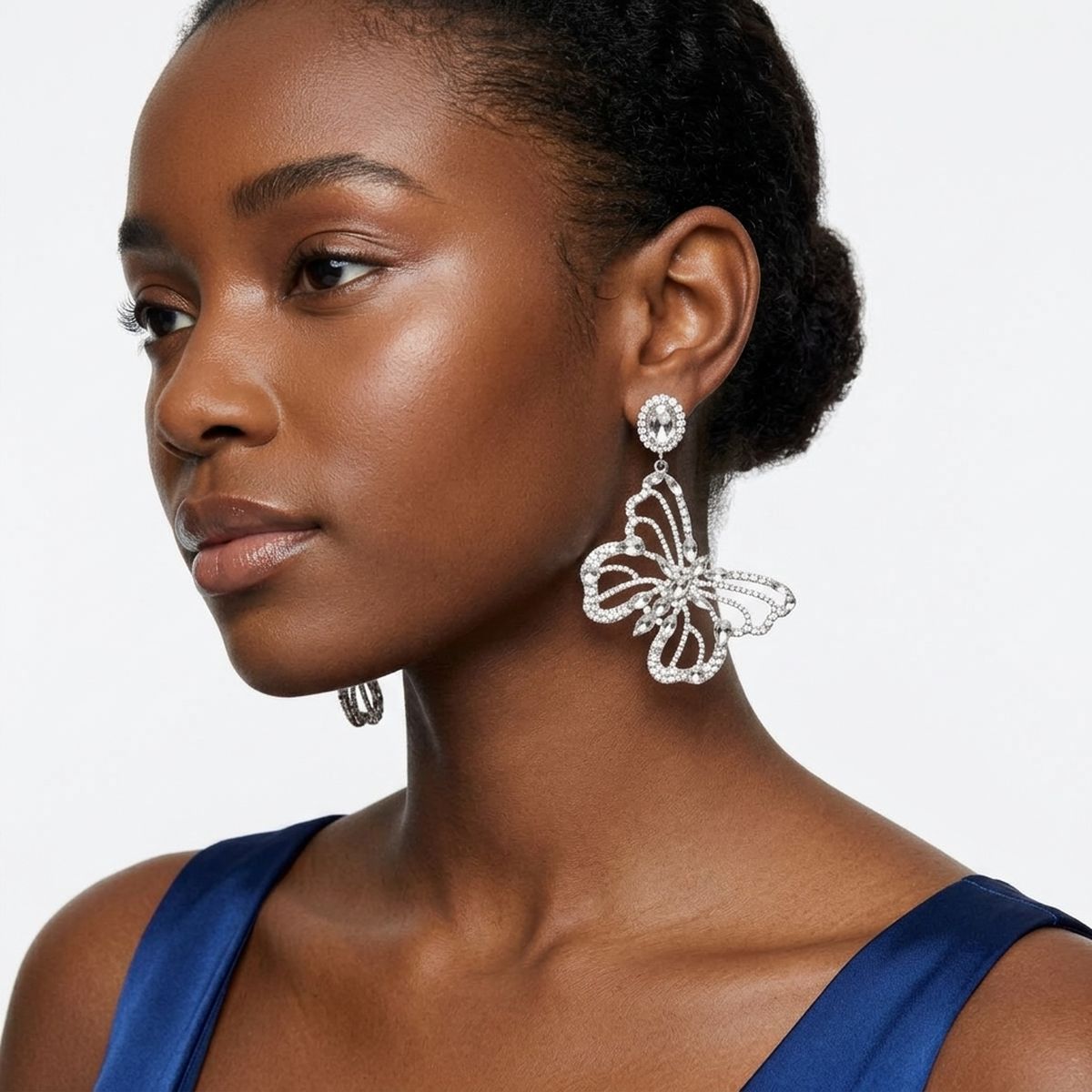 Dangle XL Silver Glam Butterfly Post Earrings
