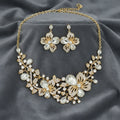 Gold Floral Intricate Crystal Collar Necklace