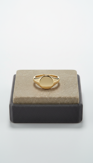 Gold Signet Ring with Hand-Engraving