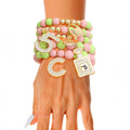Matte Pink and Green No.5 Boutique Charm Bracelets