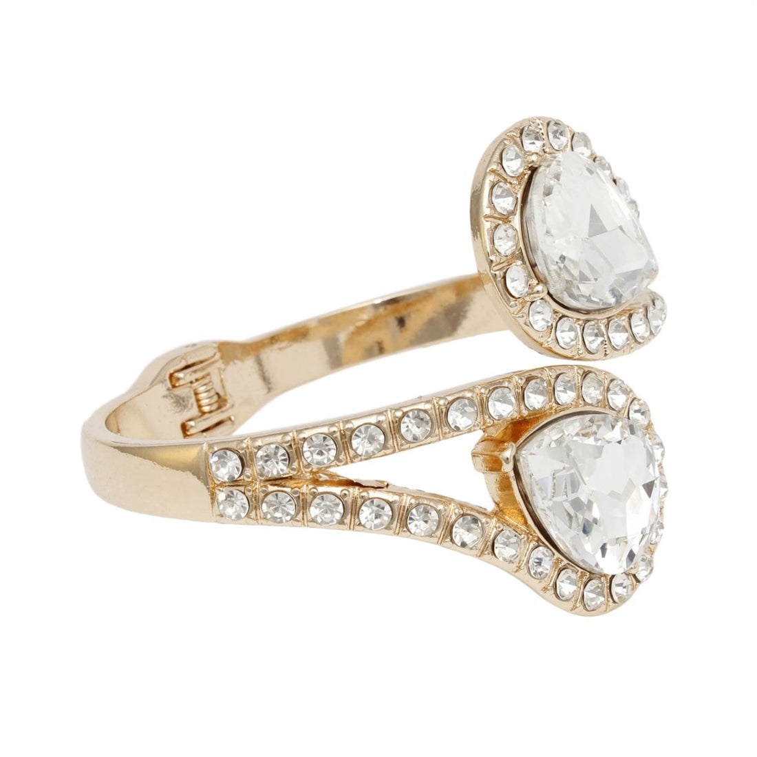 Cuff Brilliant Gold Teardrop Crystal Bracelet