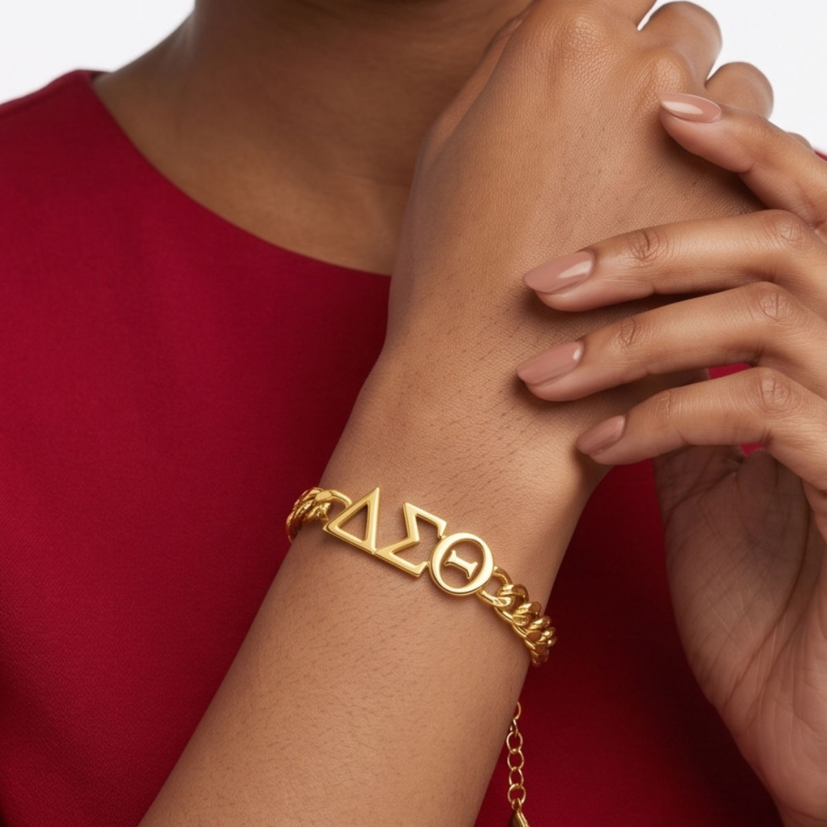 DST Sorority Gold Chain Greek Letter Bracelet