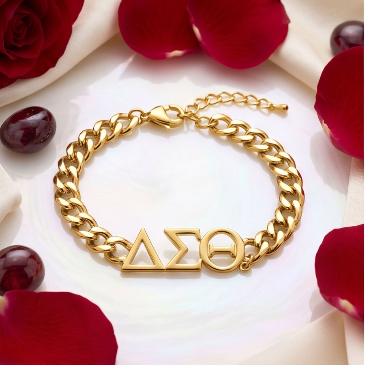 DST Sorority Gold Chain Greek Letter Bracelet