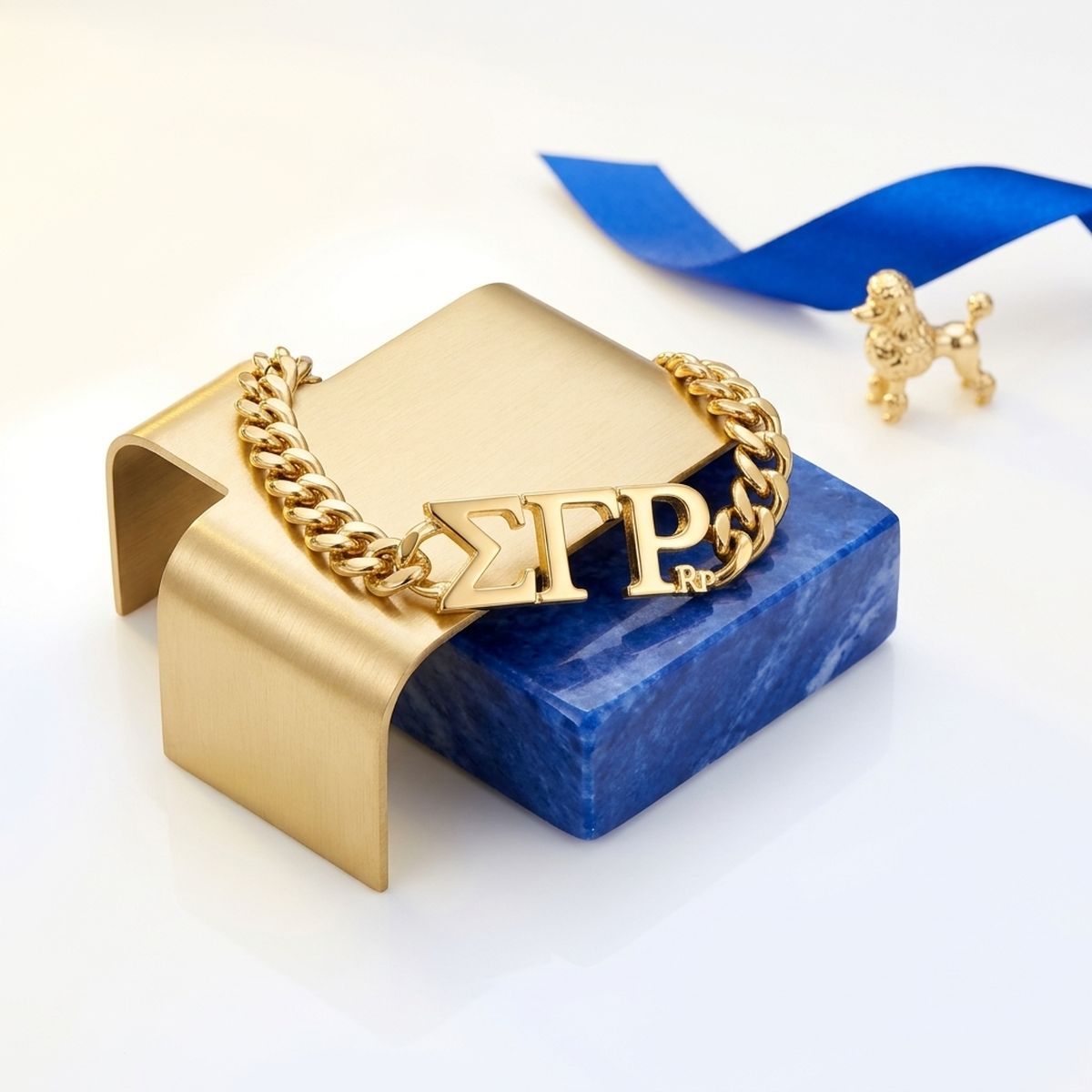 SGRHO Sorority Gold Chain Greek Letter Bracelet