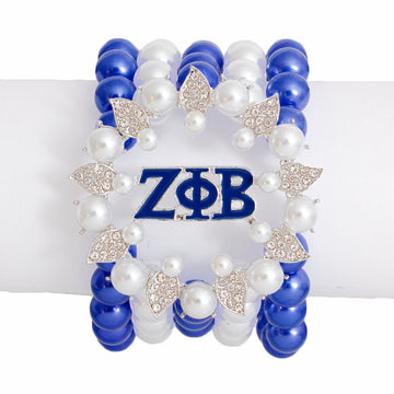 Discontinued: Bracelet Blue White Pearl ZPB 5 Strand for Women