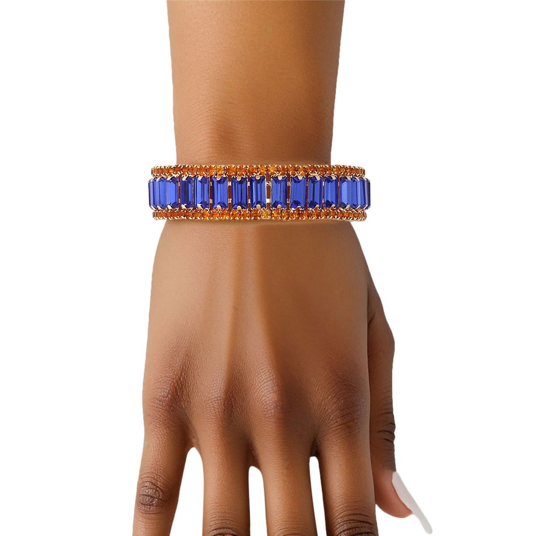 SGRHO Sorority Blue Baguette Bling Tennis Bracelet