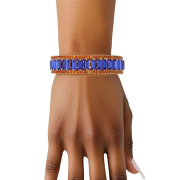SGRHO Sorority Blue Baguette Bling Tennis Bracelet