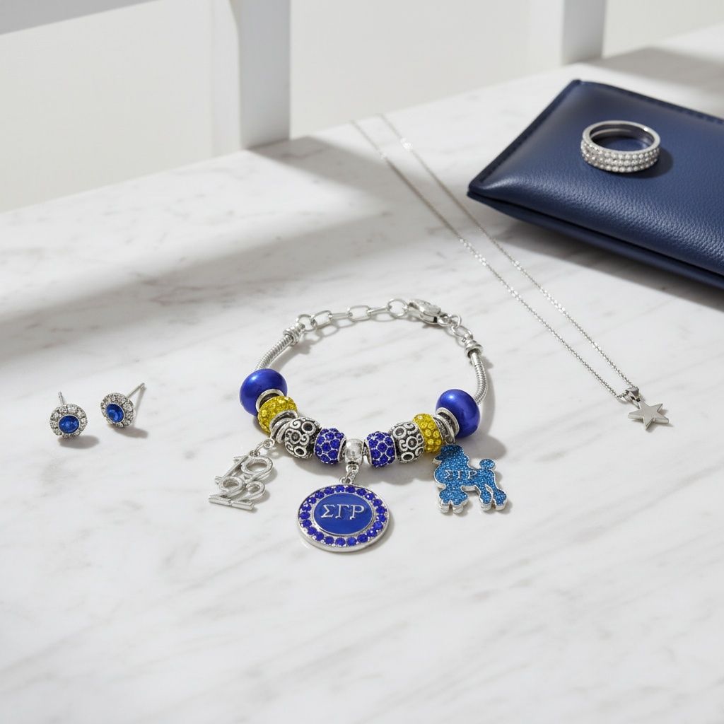 SGRHO Snake Chain Triple Charm Luxe Bead Bracelet