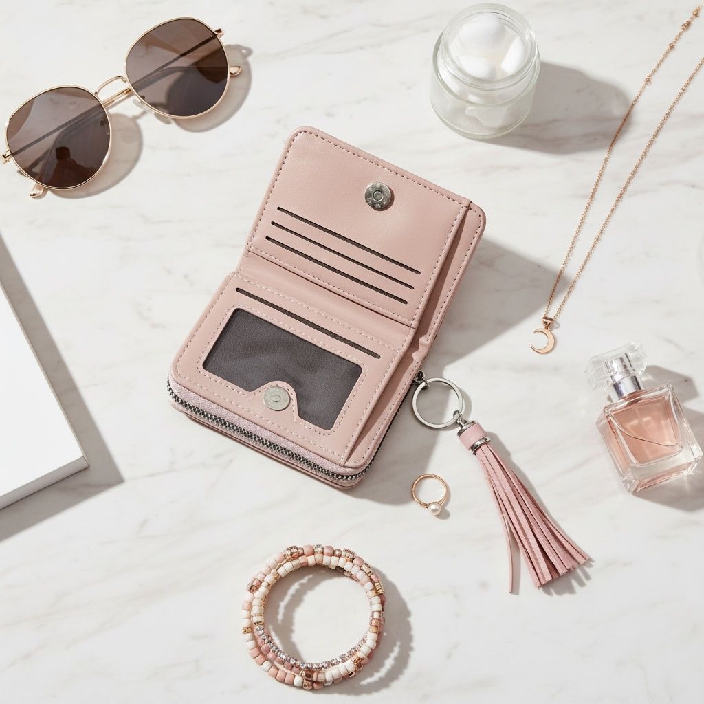 AKA Pink Tassel Keychain Zipper Wallet Updated