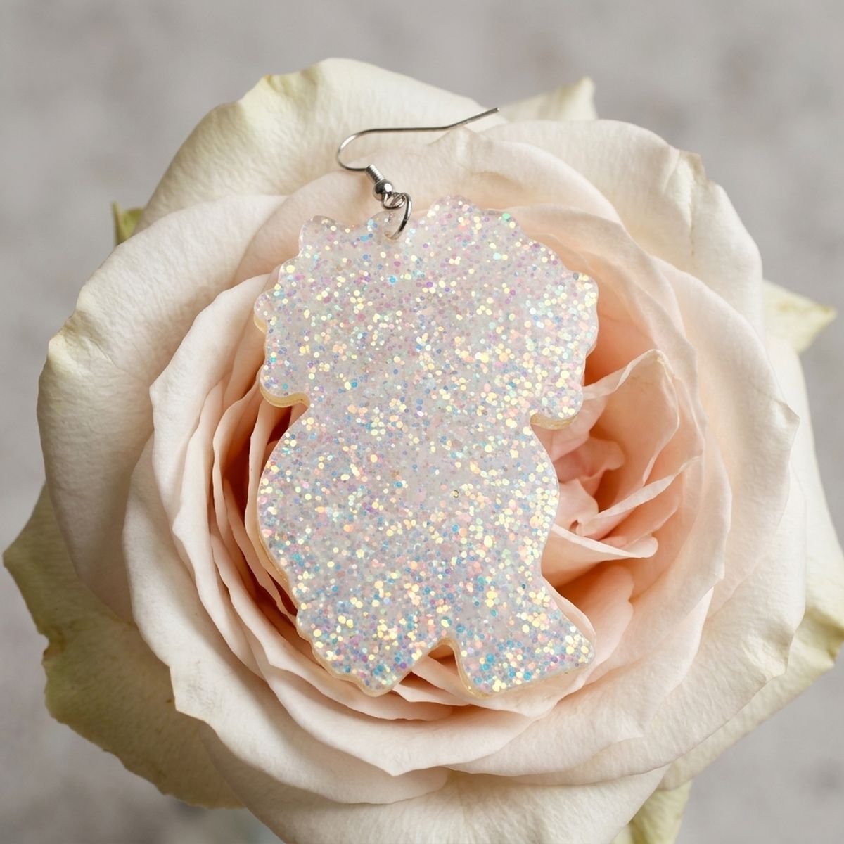 Yellow Iridescent Afro Girl Studs