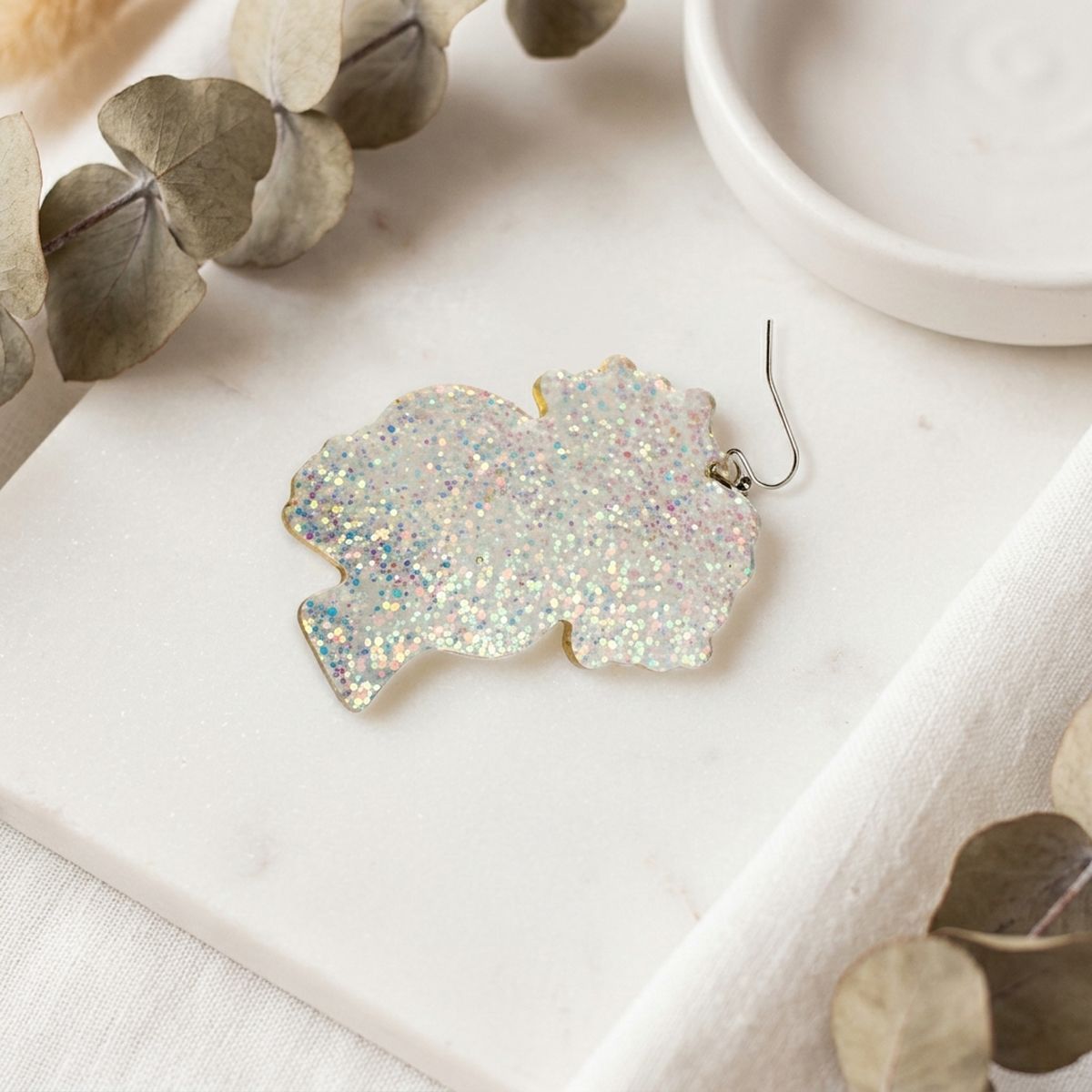 Yellow Iridescent Afro Girl Studs