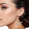 Dangle Gold Medium Snowflake Earrings for Women
