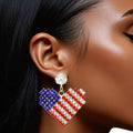 Drop Heart Freedom American Glam Gold Earrings