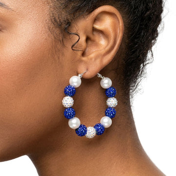 Royal Blue 2in Stone Ball Hoops