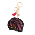 Keychain Melanin Poppin Afro Pink Purse Charm