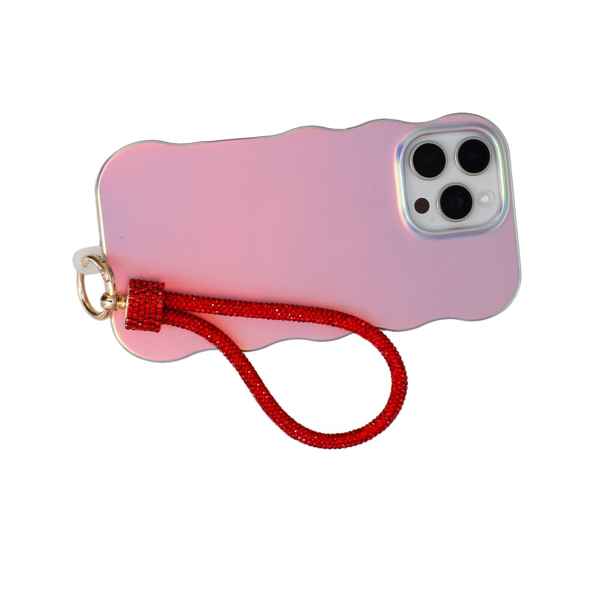 Rhinestone Phone Wrist Strap Red Bling Accessory