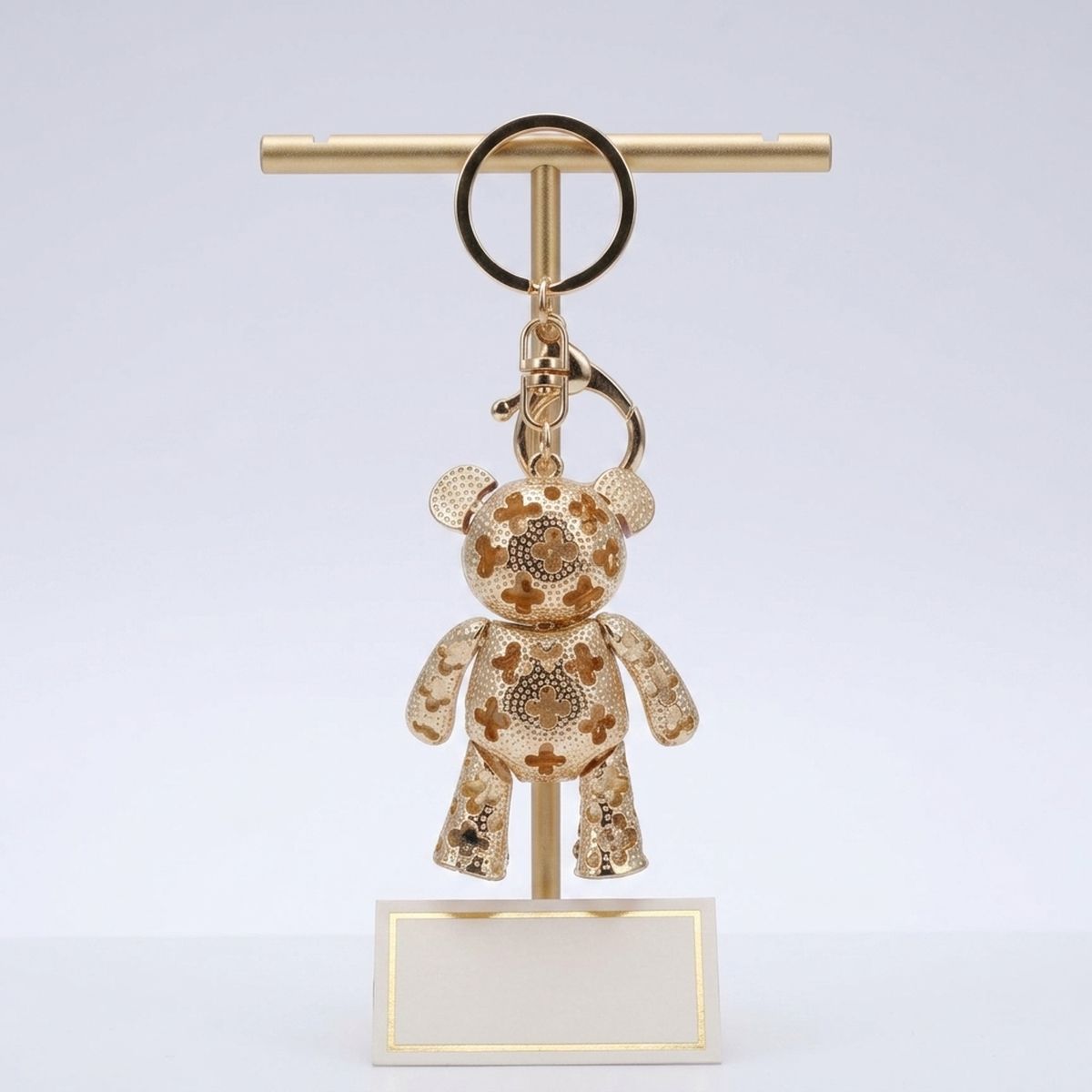 Keychain Rainbow Rhinestone Teddy Bear Bag Clip