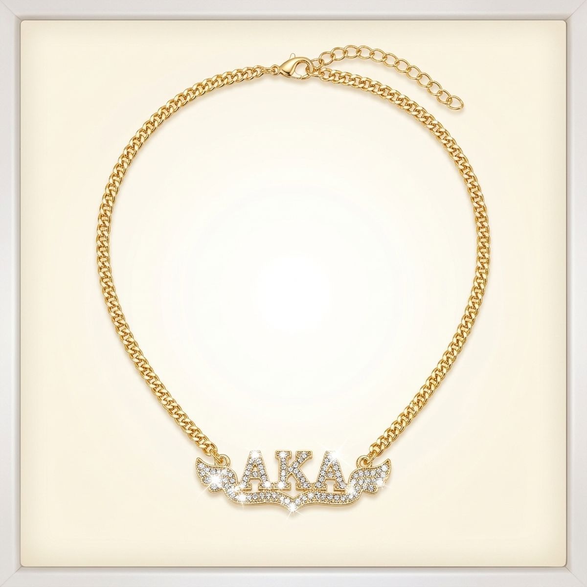 AKA Winged Bling Pendant Gold Chain Necklace