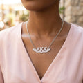 AKA Winged Bling Pendant Silver Chain Necklace