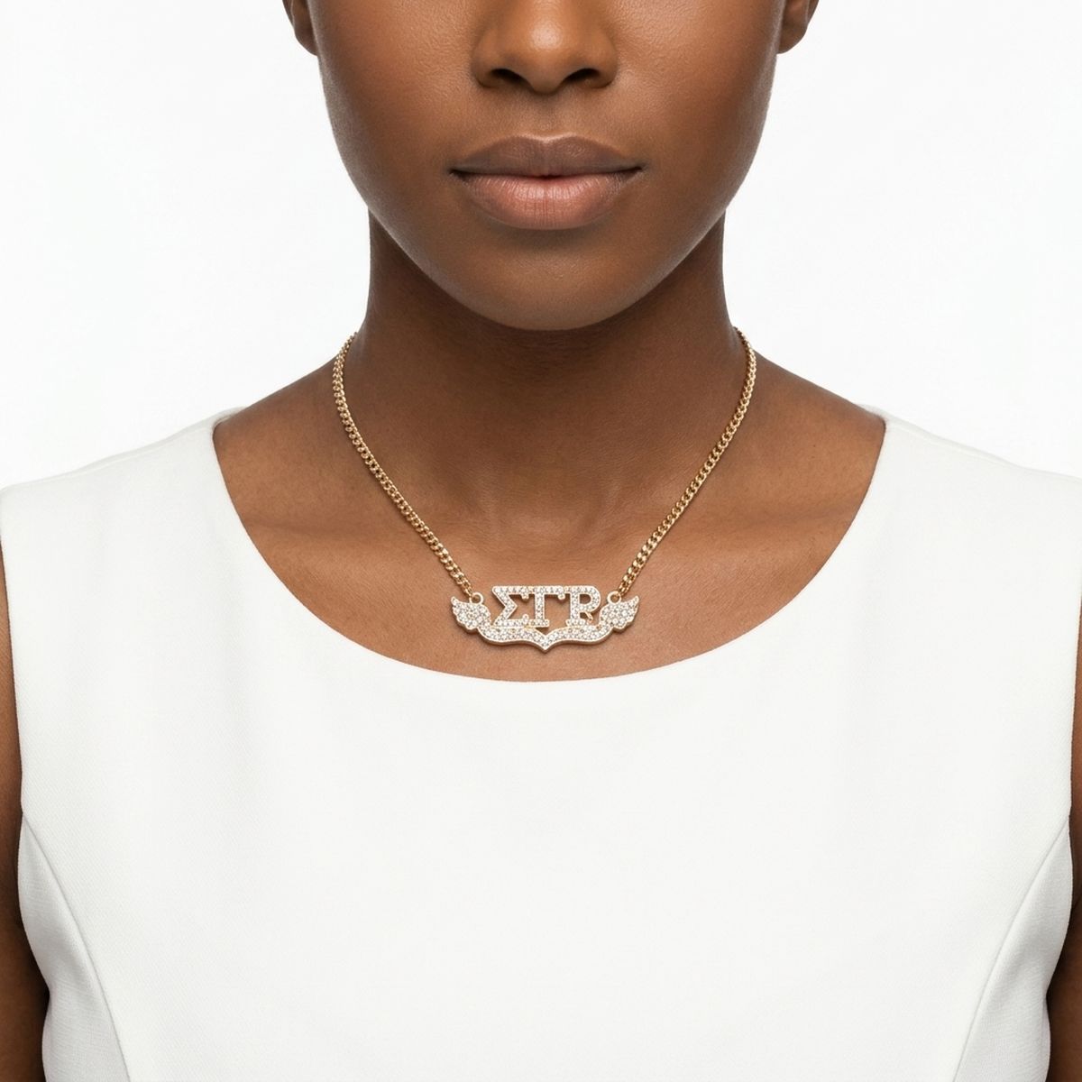 SGRHO Winged Bling Pendant Gold Chain Necklace