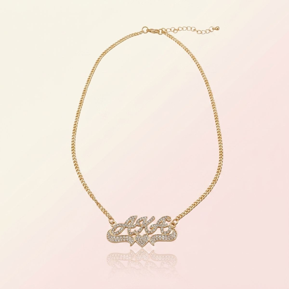 AKA Heart Bling Pendant Gold Chain Necklace