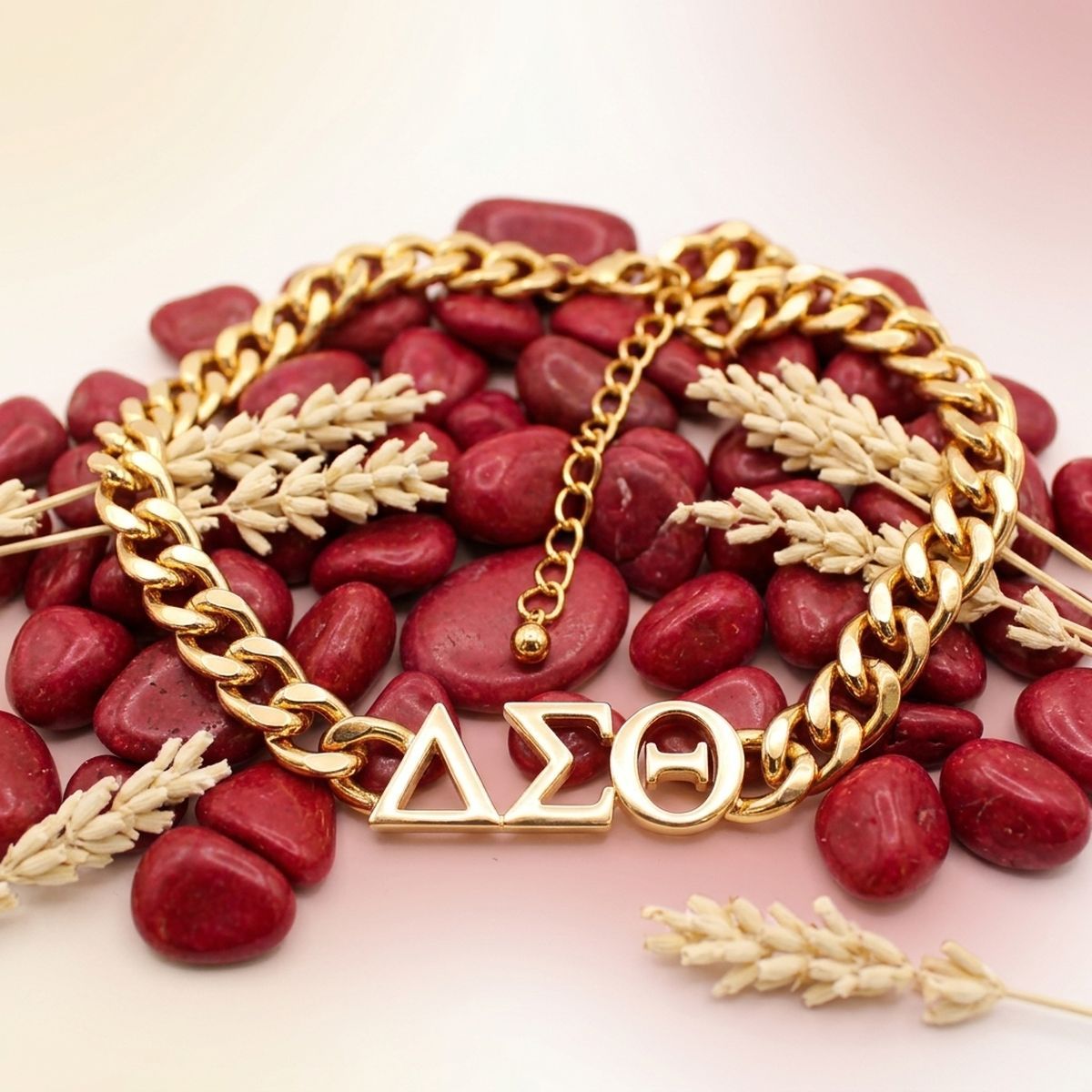 DST Sorority Gold Chain Greek Letter Necklace