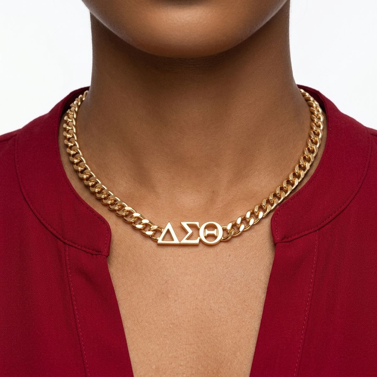 DST Sorority Gold Chain Greek Letter Necklace